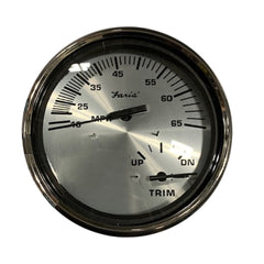 Faria Spun Silver 5" Multifunction 2-in-1 Combination Gauge w/Speed  Trim Gauge [GS0016]