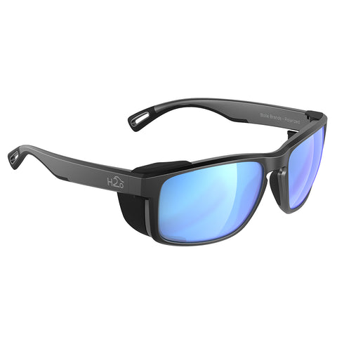 H2Optix Reef Sunglasses Matt Gun Metal, Grey Blue Flash Mirror Lens Cat.3 - AntiSalt Coating w/Floatable Cord [H2009]