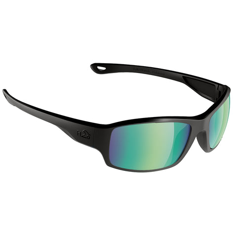 H2Optix Beachwalker Sunglasses Matt Black, Brown Green Flash Mirror Lens Cat. 3 - AR Coating [H2035]