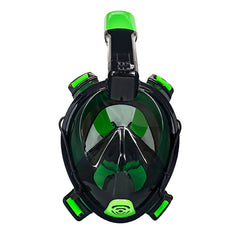 Aqua Leisure Frontier Full-Face Snorkeling Mask - Adult Sizing - Eye to Chin  4.5" - Green/Black [DPM17478LS2]