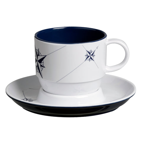 Marine Business Melamine Tea Cup  Plate Breakfast Set - NORTHWIND - Set of 6 [15005C]