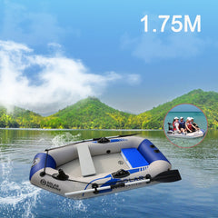 175cm PVC Boat  Wear-resistant 2-Person Inflatables Kayak Fishing Boat + Air Deck Bottom + E-Motor for Outdoor Fishing